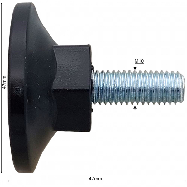 Опора винтовая М10х25 под ключ D48MM СИКОМ 13579