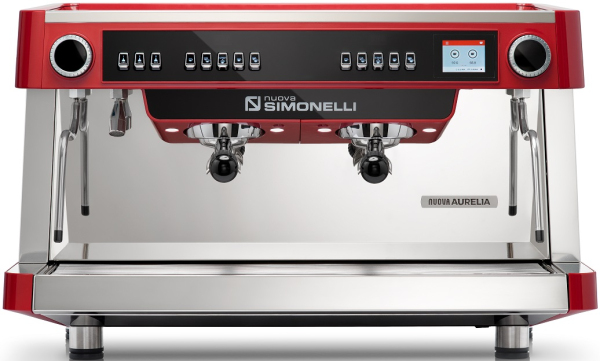 Кофемашина рожковая автоматическая NUOVA SIMONELLI NUOVA AURELIA VOL XT 2GR 220V RED+PID+HIGH GROUPS+LED+ GROUP DISPLAY+DOUBLE WALL STEAM WAND